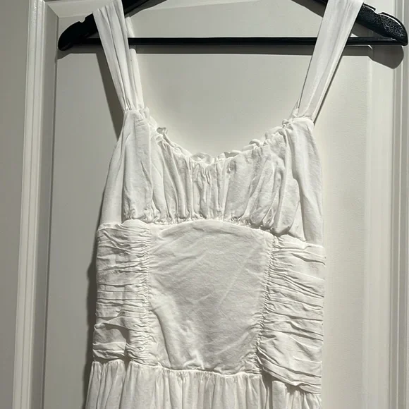 Reformation White Sleeveless Ruffled Bust Midi Dress - Picture 5 of 7